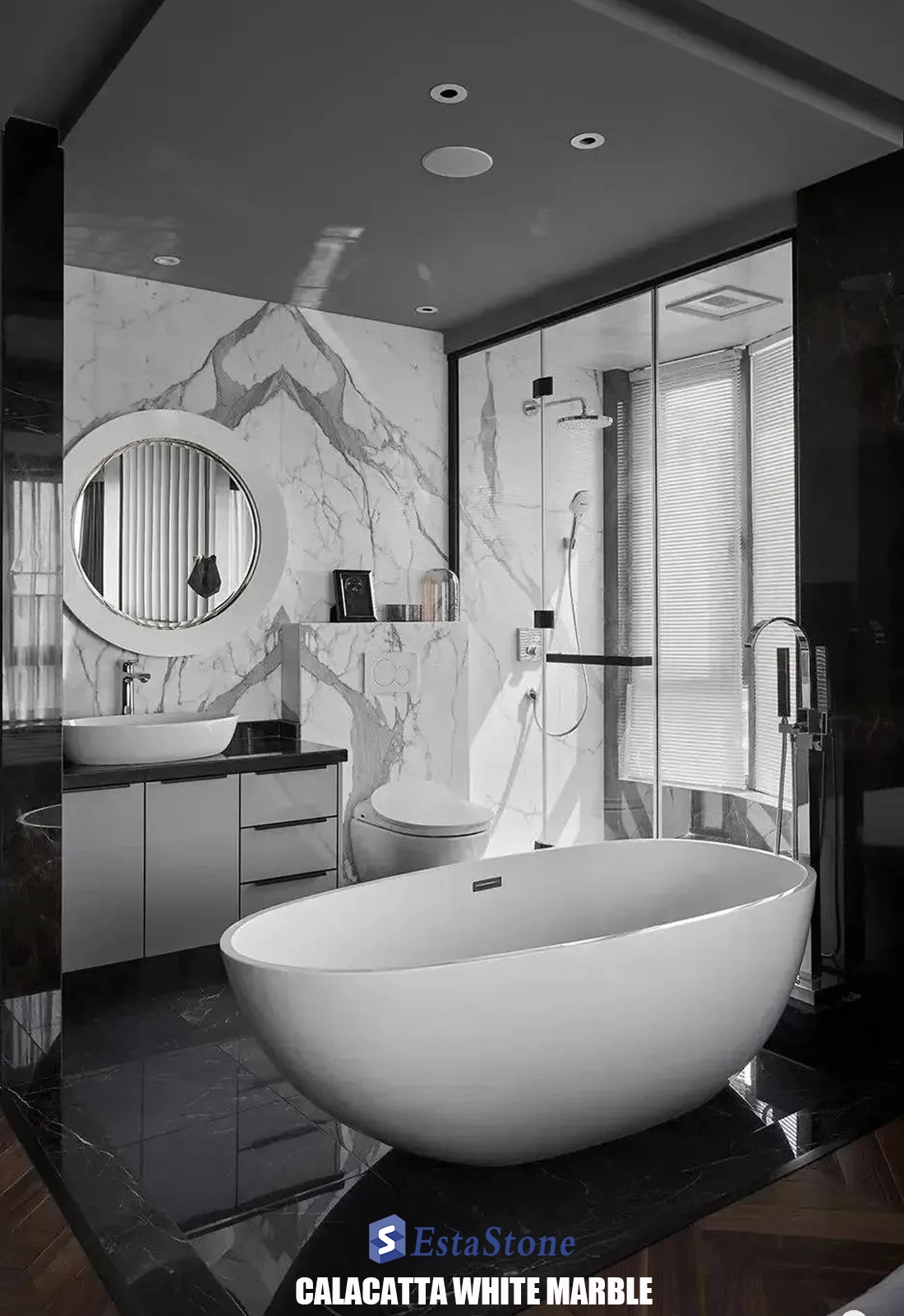 Calacatta White Marble Bathroom Projects Esta Stone Calacatta White Marble Bathroom Projects Esta Stone