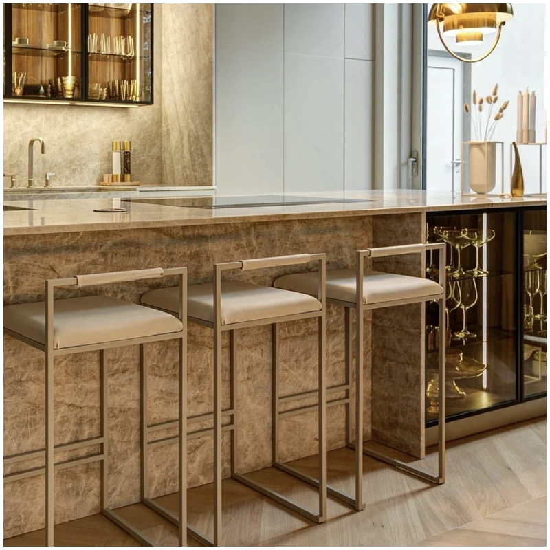 Taj Mahal Quartzite Kitchen Waterfall Countertops Projeects Esta Stone Taj Mahal Quartzite Kitchen Waterfall Countertops Projeects Esta Stone