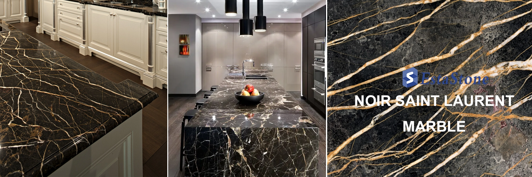Noir Saint Laurent Marble Kitchen Countertops Projects Esta Stone Noir Saint Laurent Marble Kitchen Countertops Projects Esta Stone