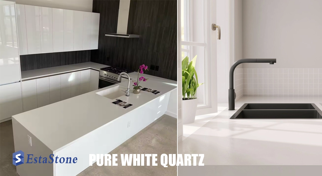 PURE WHITE QUARTZ KITCHEN COUNTERTOP PROJECTS ESTA STONE PURE WHITE QUARTZ KITCHEN COUNTERTOP PROJECTS ESTA STONE