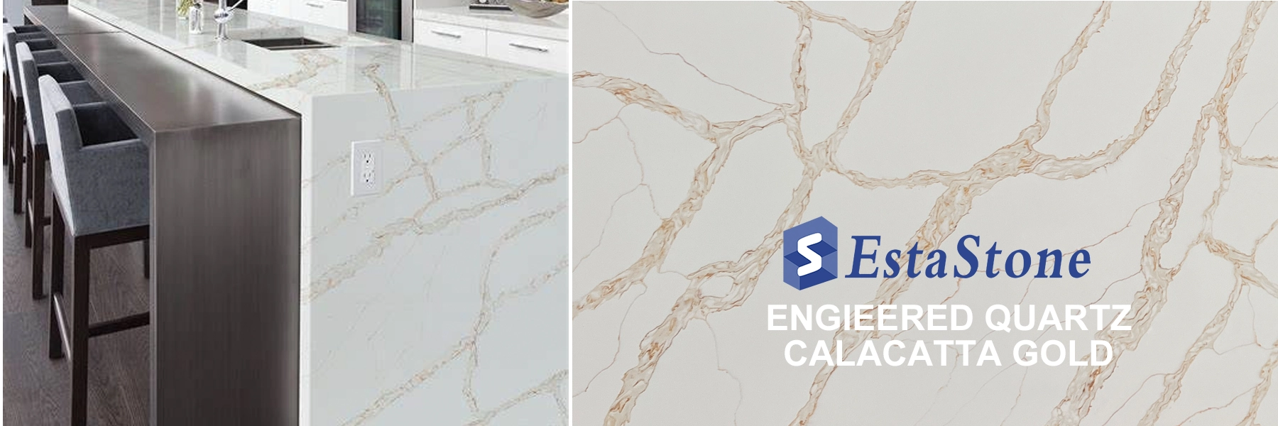 Prefabed Quartz Countertop Calacatta Gold Quartz Supplier Esta Stone Prefabed Quartz Countertop Calacatta Gold Quartz Supplier Esta Stone