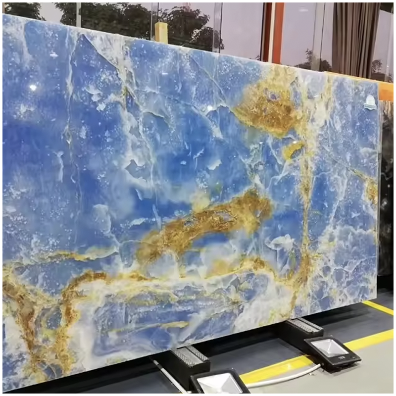 Polished Blue Onyx Jade Slab Polished Blue Onyx Jade Slab