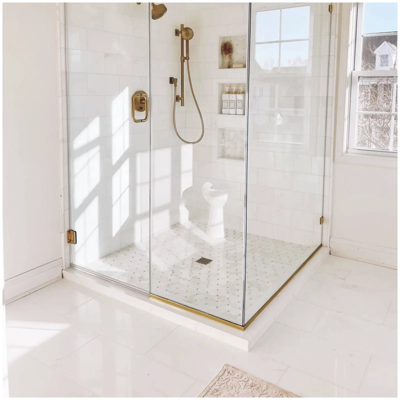 White Bathroom With Thassos Marble Esta Stone White Bathroom With Thassos Marble Esta Stone