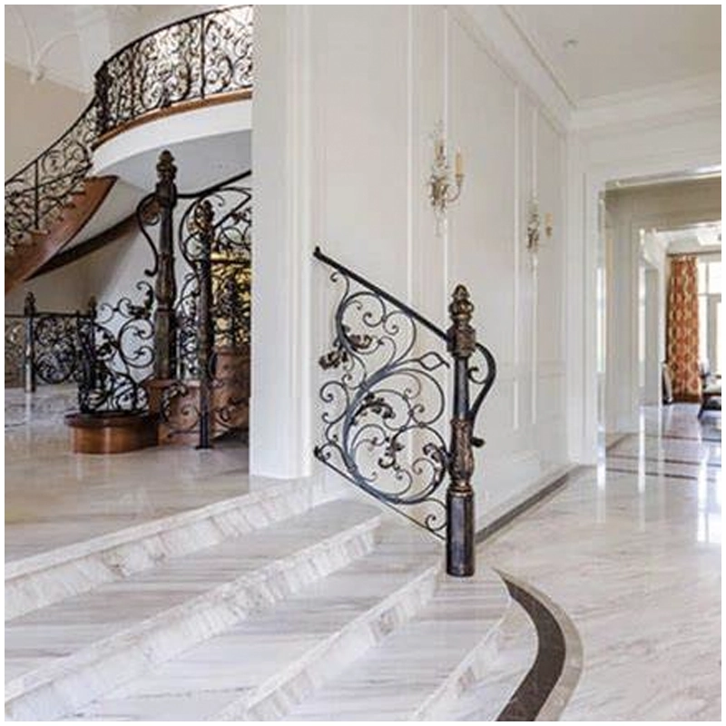 Volakas White Marble Stairs and Floor For Villa Projects Esta Stone Volakas White Marble Stairs and Floor For Villa Projects Esta Stone