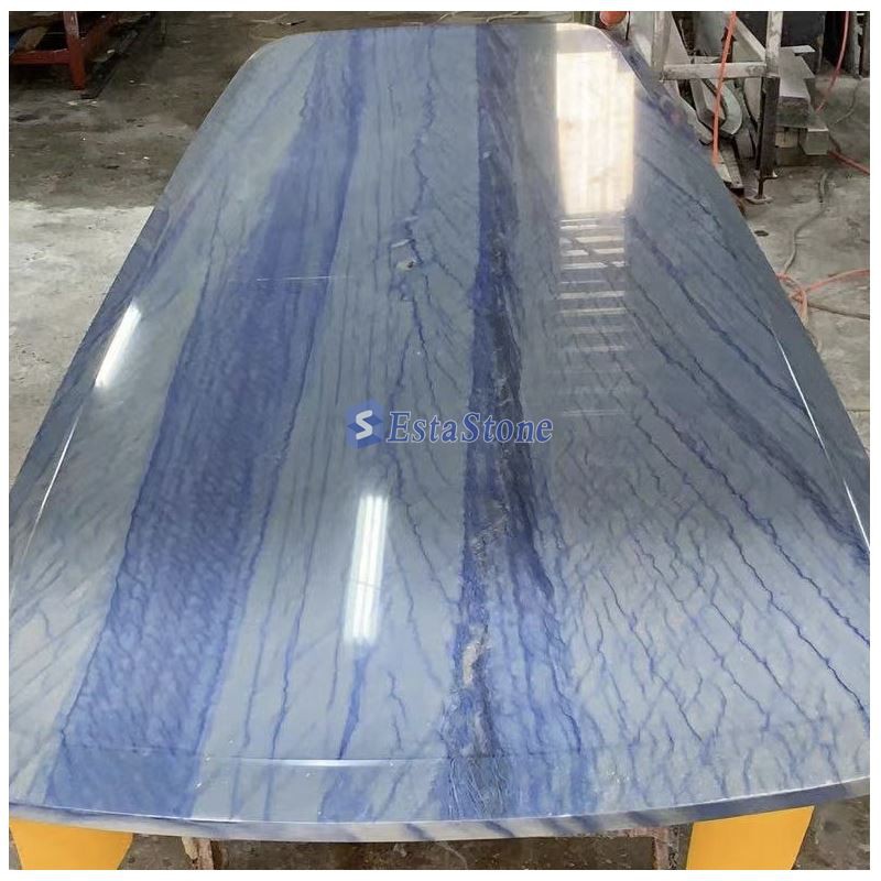 Blaty stołów jadalnianych z niebieskiego kwarcytu