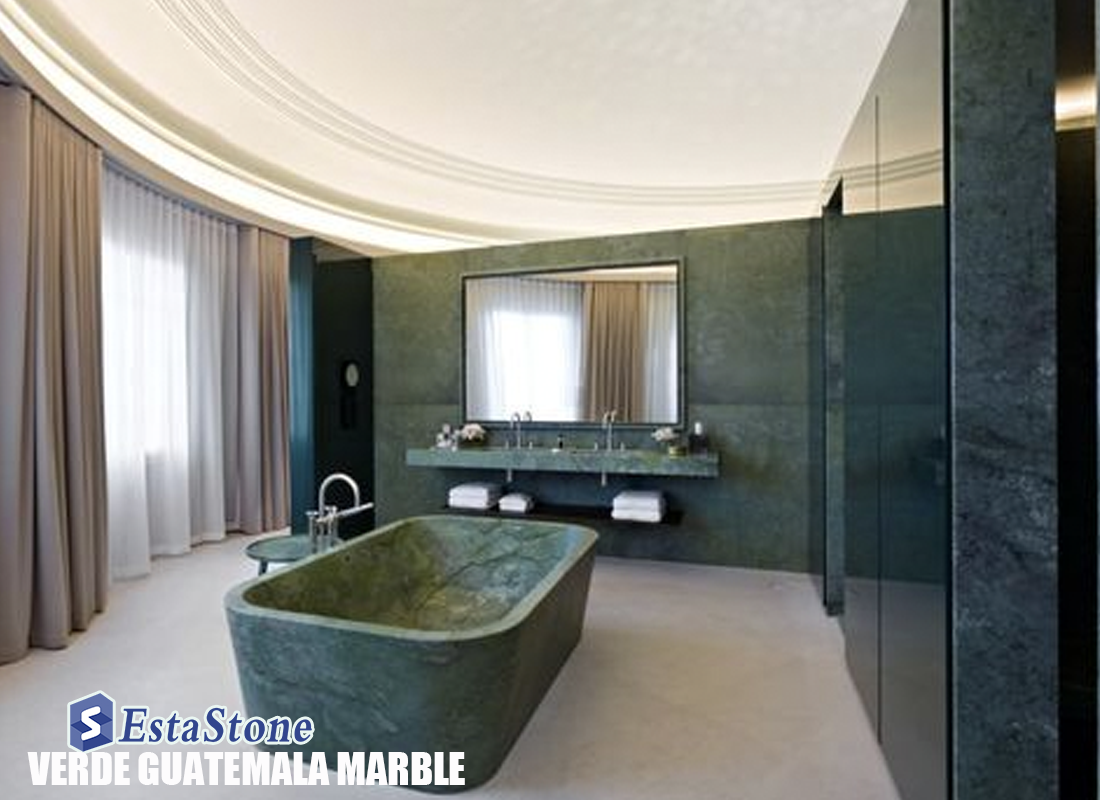 Verde Guatemala marmuro vonios projektai Esta Stone