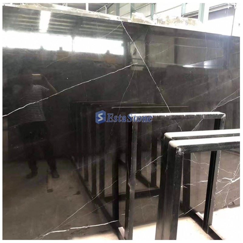 Чёрный мрамор Nero Marquina для напольных покрытий