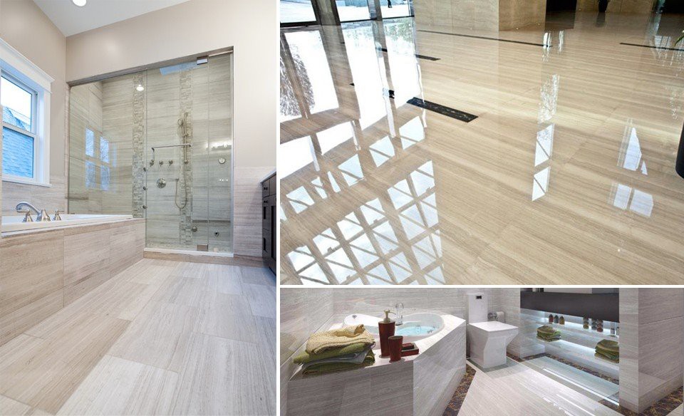 Piastrelle per pavimenti interni in marmo bianco Woden