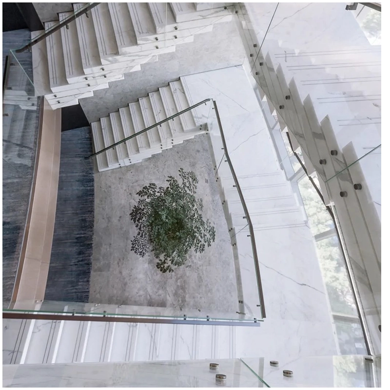 Italian Statuario Marble Stairs projects of Office Esta Stone