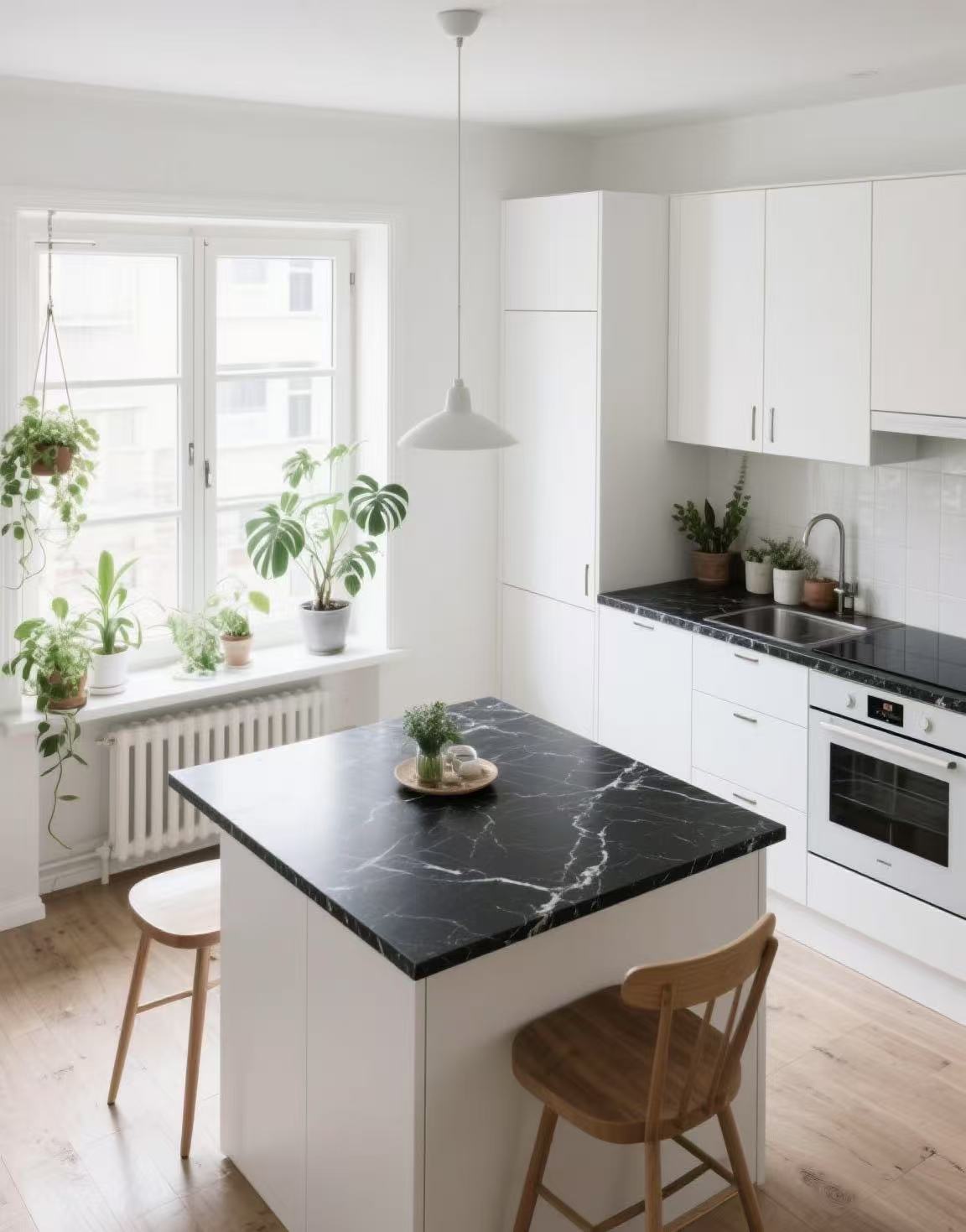 Carrara White&Black Countertop Kitchen Carrara White&Black Countertop Kitchen