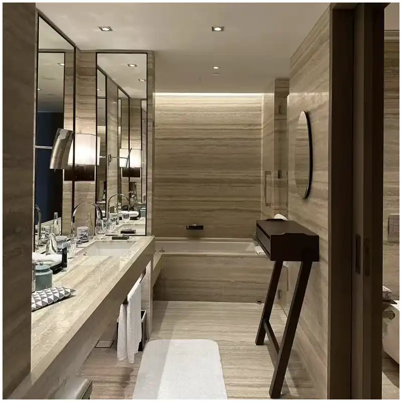 Lane Crawford Travertine Bathroom Project Lane Crawford Travertine bathroom design for resorts serviced residences and multi unit developments