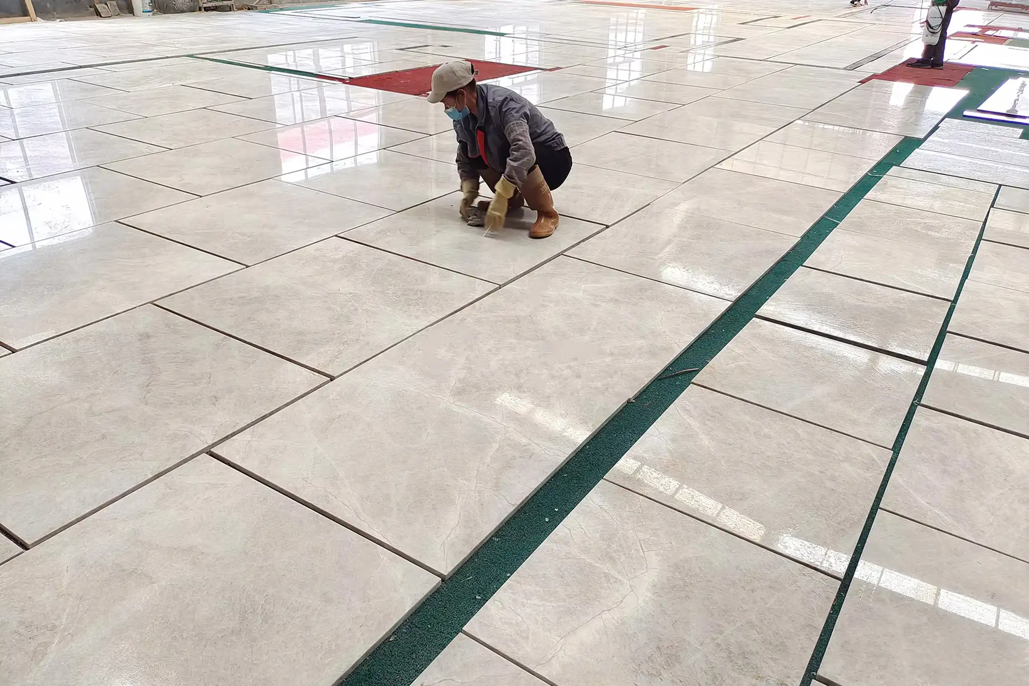 Taj-Mahal-Quartzite-Tiles-Dry-Layer-Processing-in-Esta-Stone-Factory