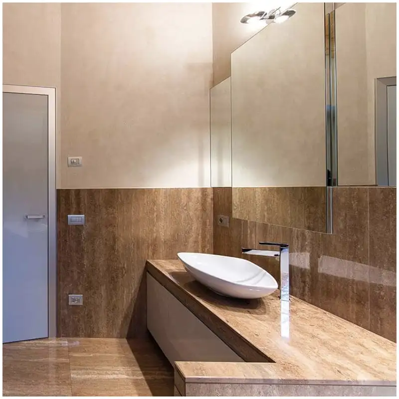 Noce Travertin fürdőszobai lapprojektek