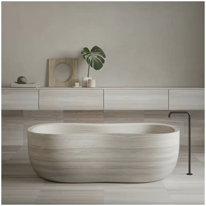 Luxueuze badkamerprojecten met Silk Georgette marmer
