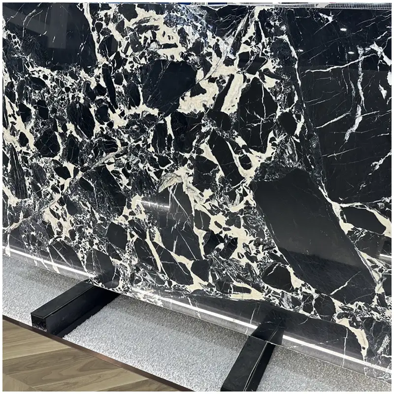 Black-White-Flower-Marble-Polished-Slabs Black-White-Flower-Marble-Polished-Slabs