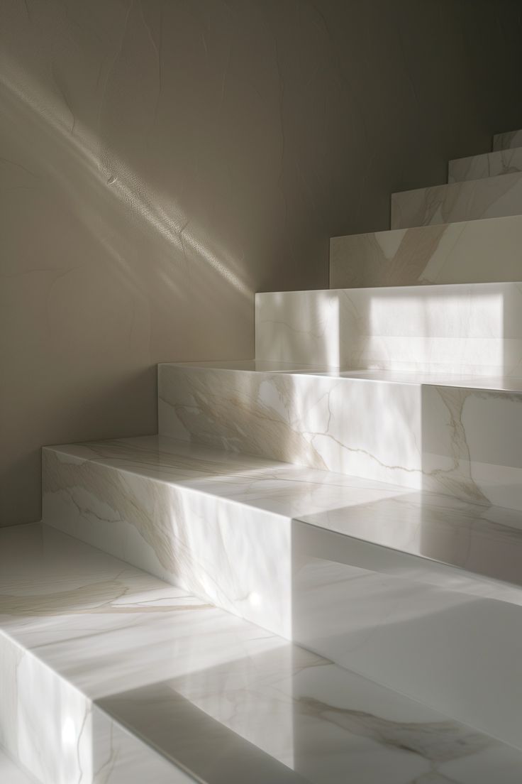 Cool White Marble Staircase