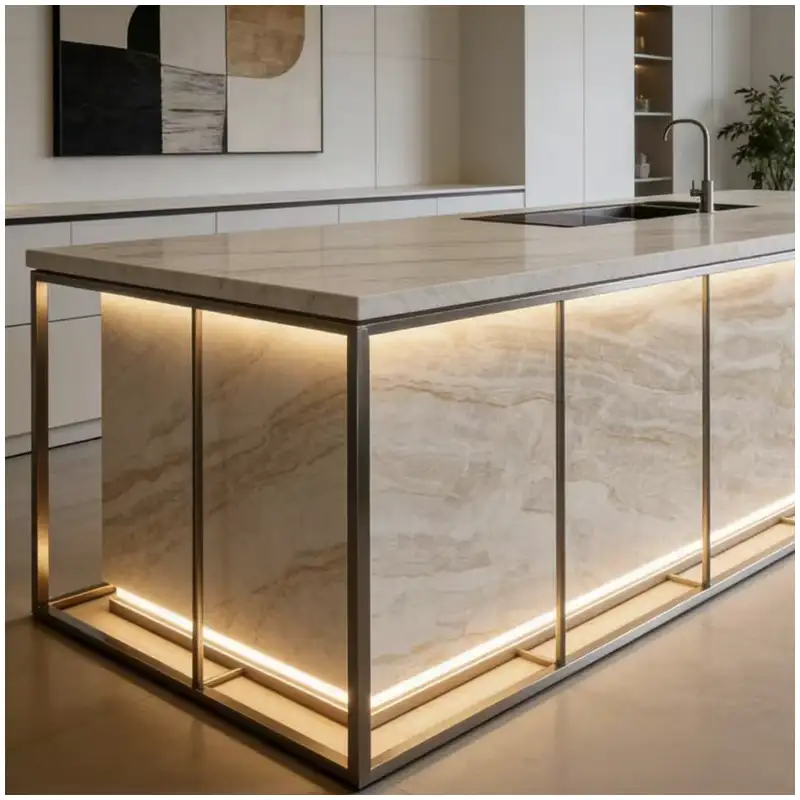 Taj-Mahal-Quartzite-Kitchen-Island-Countertops-with-LED-Light-Designs