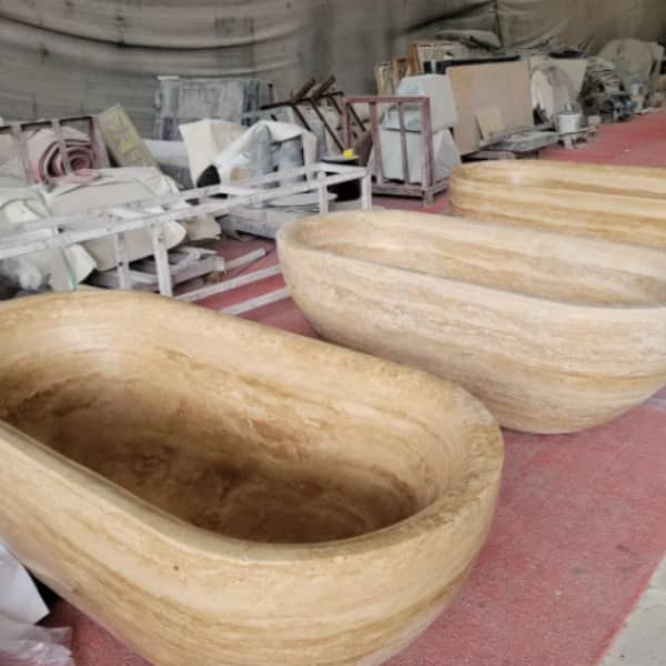 Natural Roman Travertine Soaking Tub Natural Roman Travertine Soaking Tub