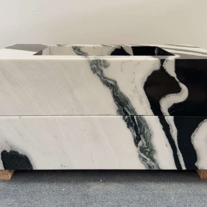  Panda White Marble Bathroom Cabinet Top