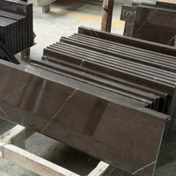 Deep Charcoal Grey Silver White Linear Vein Stone Deep Charcoal Grey Silver White Linear Vein Stone