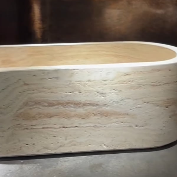 Bright White Travertine Stone Tub Bright White Travertine Stone Tub