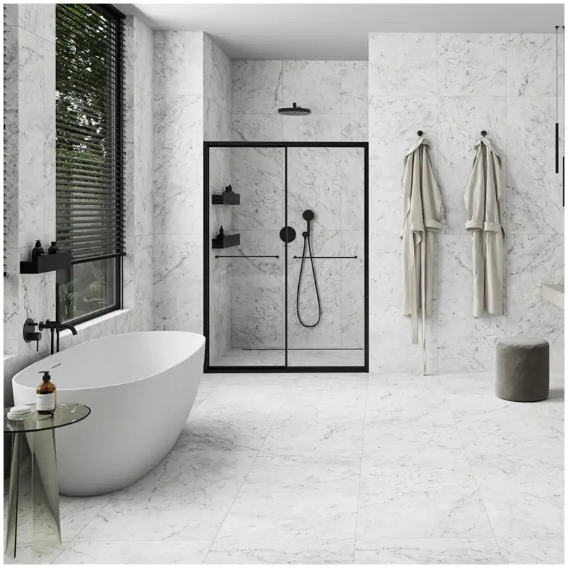 Carrara-Marble-Bathroom-Floor-Tiles-Finish-Grout-Sealing-And-Maintenance-Planning