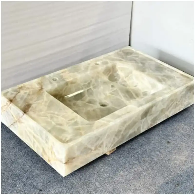 Ice Age Onyx Marble Integrated Bathroom Basins for custom bathroom designs Ice Age Onyx Marble Integrated Bathroom Basins for luxury washroom vanity projects