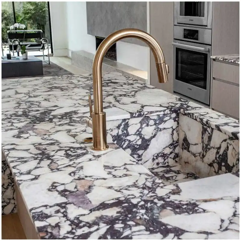 Breccia Medicea Marble Luxury Kitchen Countertop Designs Breccia Medicea Marble luxury kitchen countertop design with polished breccia marble slabs
