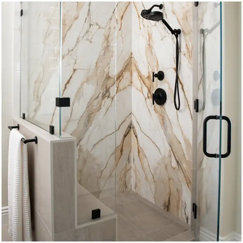 Calacatta Gold Shower Walls for Hotel, Villa, and Premium Bathroom Projects Calacatta Gold Shower Walls for Hotel, Villa, and Premium Bathroom Projects
