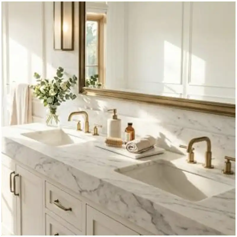 Calacatta-Marble-Vanity-Top-Vein-Placement-around-Sinks-and-Faucet-Holes Calacatta-Marble-Vanity-Top-Vein-Placement-around-Sinks-and-Faucet-Holes