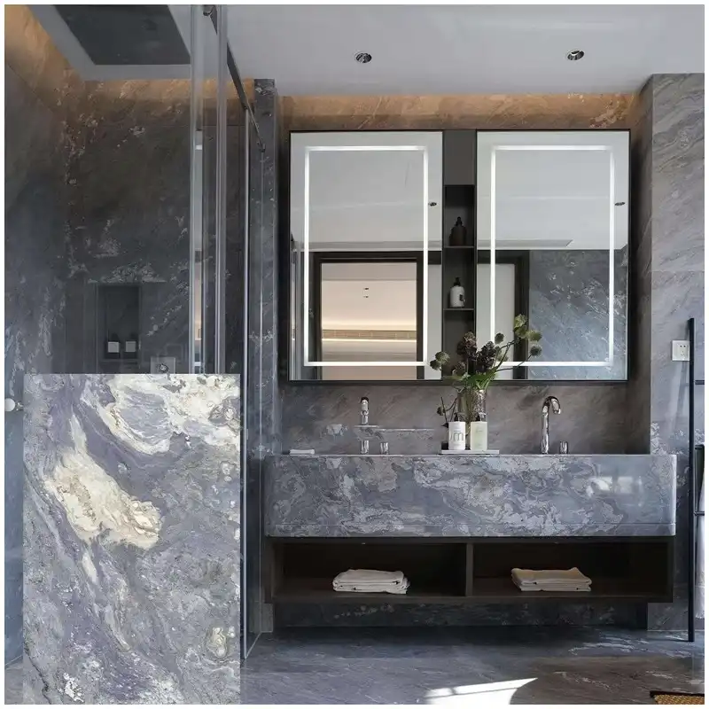 Palissandro Blue Marble Luxury Villa Bathroom Projects Palissandro Blue Marble luxury villa bathroom project with blue grey marble wall panels