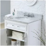 Carrara Marble Vanity Top: Sink Placement, Edge Tone, Backsplash, and Full-Slab Approval