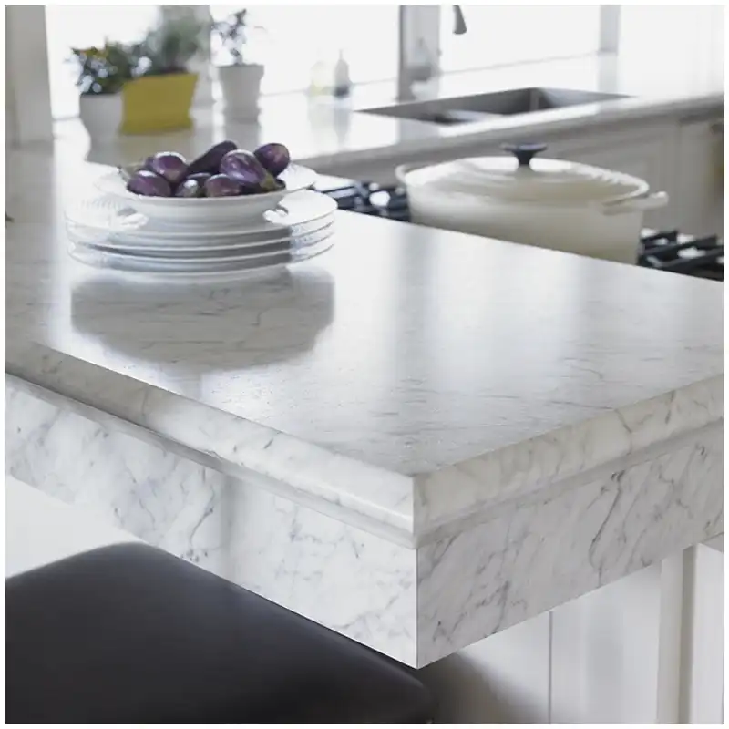 Carrara marble stain diagnosis comparing water darkening etching grout haze rust oil and clean dry reference areas