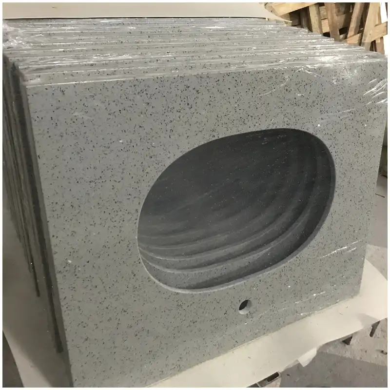 Grey Shimmer Quartz Vanity Tops