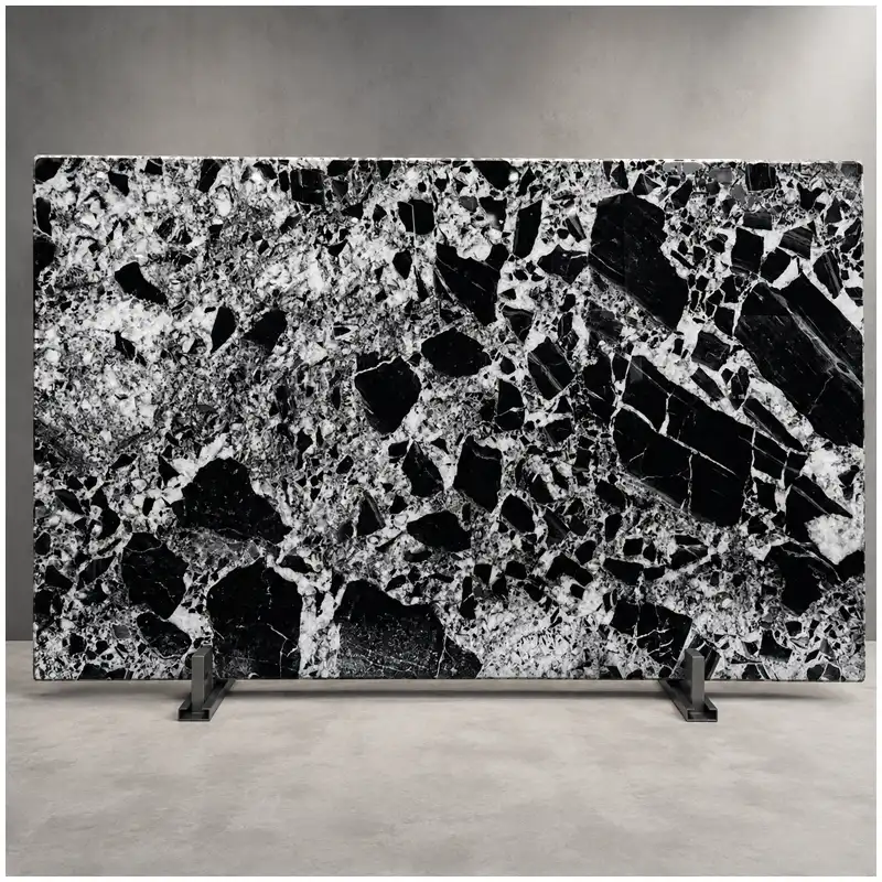 Noir Grand Antique Marble Polished Slab Noir Grand Antique Marble Polished Slab