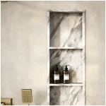 Volakas Marble Niche Shelves: Grey Vein Placement, Drain Slope, and Polished Edges