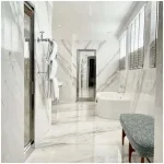 Volakas Marble Shower Floor: Tile Size, Joint Grid, Drain Cuts, and Grey Vein Allocation