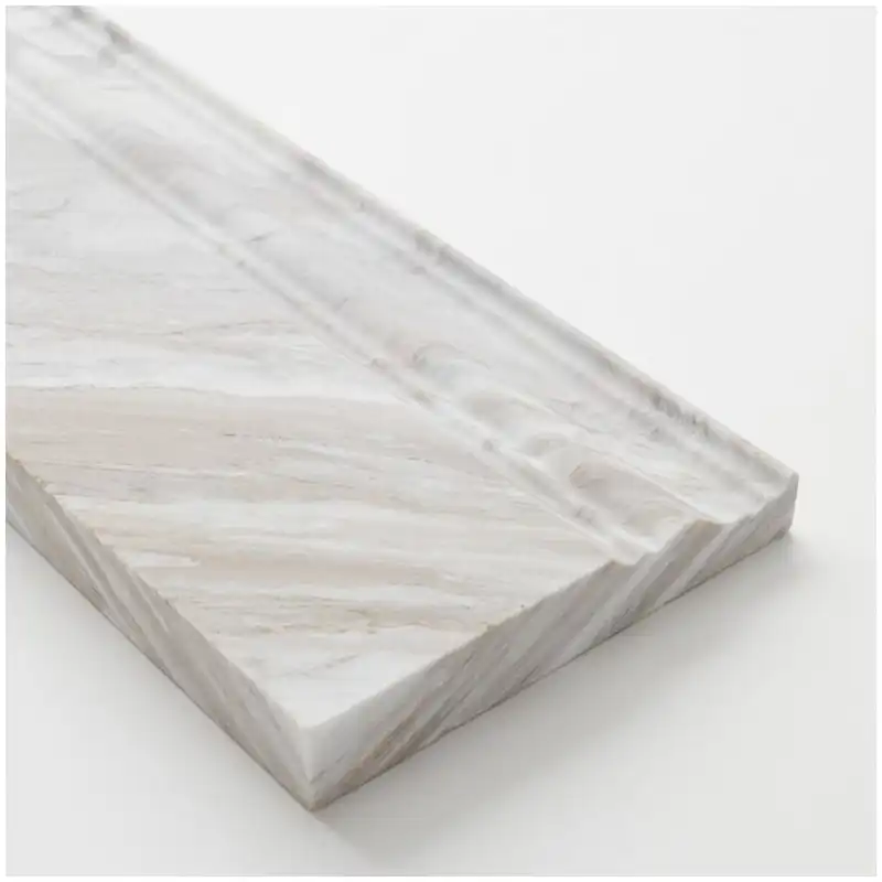 Volakas Marble Skirting at the Bathroom Floor to Wall Transition