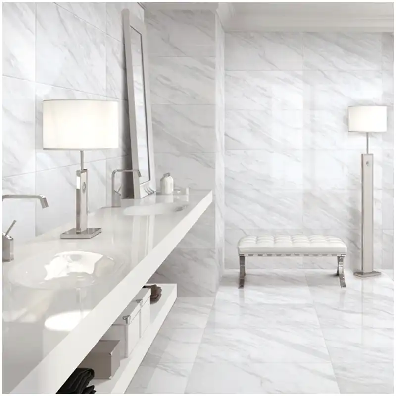 Volakas marble bathroom zones checked for tone spread, finish, and wet zone use Volakas marble bathroom zones checked for tone spread, finish, and wet zone use