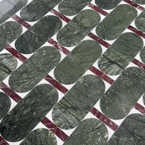 forest green marble inlay
