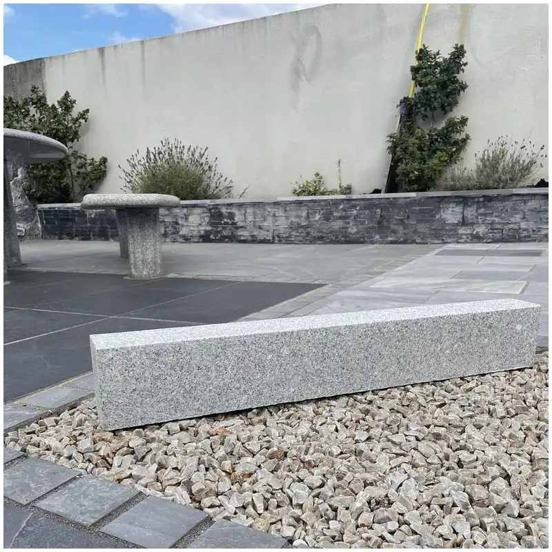 G603 Granite Kerbstone Landscaping Design G603 Grey Granite Kerbstone landscaping project with light grey stone park and garden borders