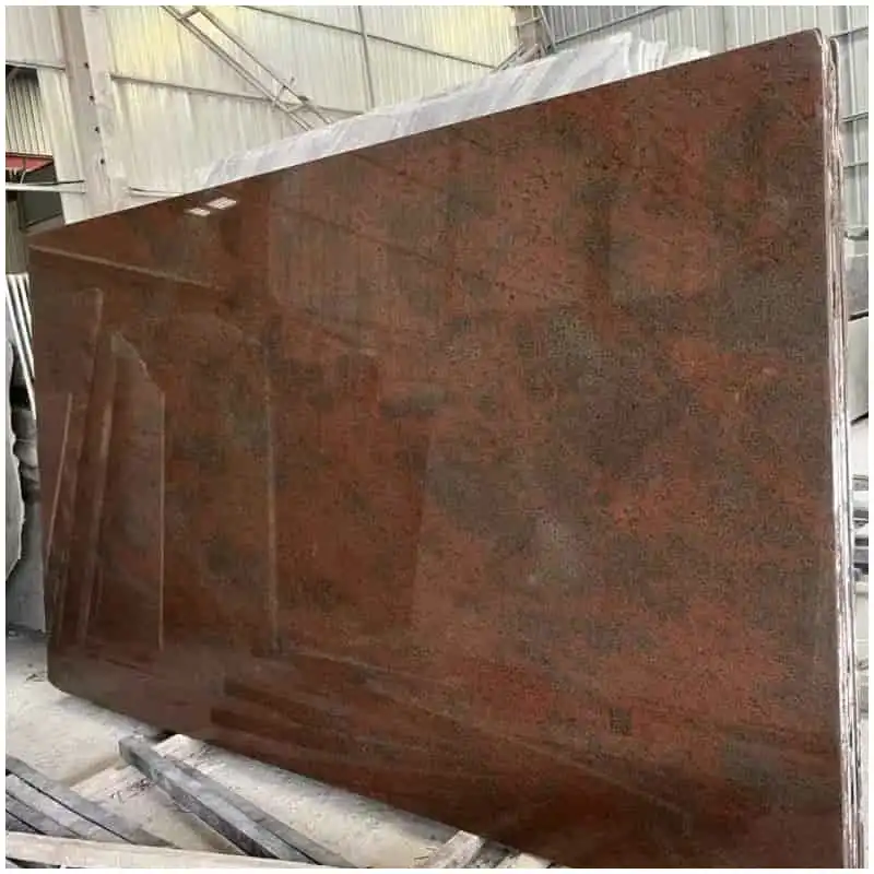 Magic Rainbow Red Granite 18mm Slab Magic Rainbow Granite Slab 18mm natural Indian dark red granite for custom countertop cutting