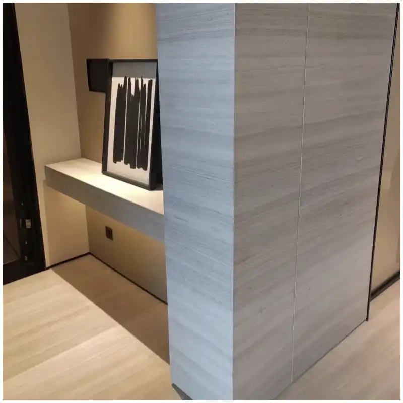 White Wooden Marble wall cladding for villas offices and commercial interiors