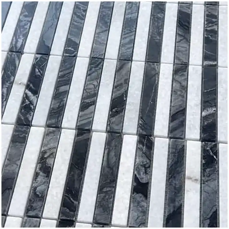 Grey White Marble Mosaic grey white marble mosaic for feature walls villa interiors office and commercial projects