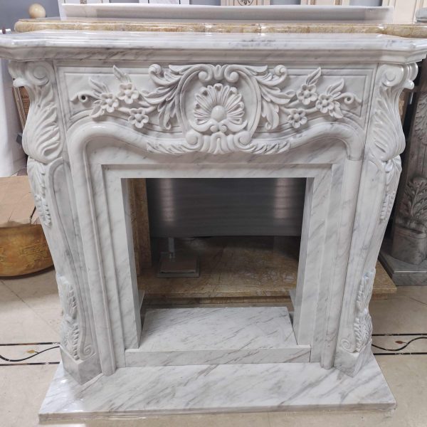 Volakas White Marble Fireplace