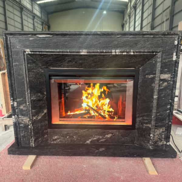 Modern Celestial Stone Fireplace