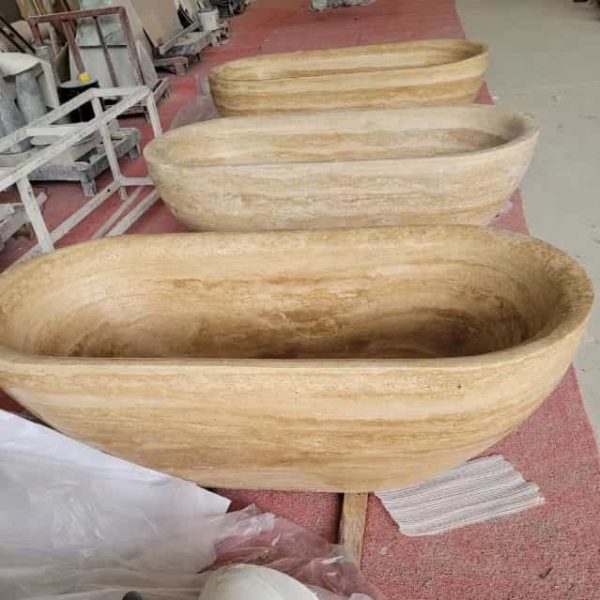 Wood Vein Travertine Bathtub