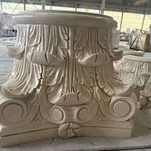 Cream Uno Marble Roman Column Capital