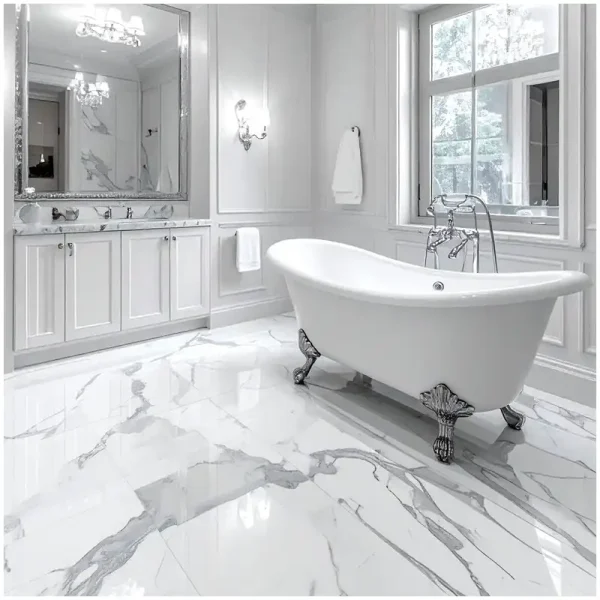 Calacatta Statuario or Calacatta Gold under Bathroom Lighting