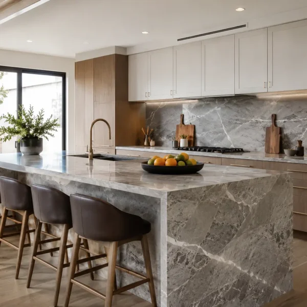 Grey Marble Slabs in the Kitchen